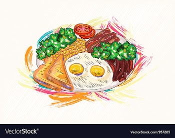 Cooked eggs with vegetables vector image