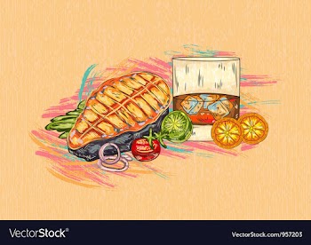 Cooked fish vector image