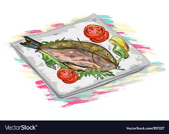 Cooked fish vector image