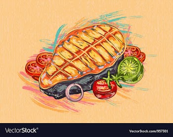 Cooked fish vector image