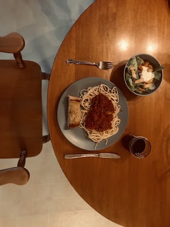Cooked Pasta On Grey Plate