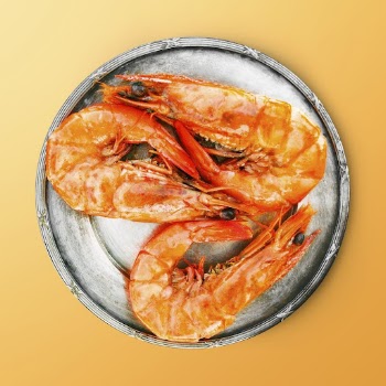 Cooked prawn on a plate, | Free PSD - rawpixel