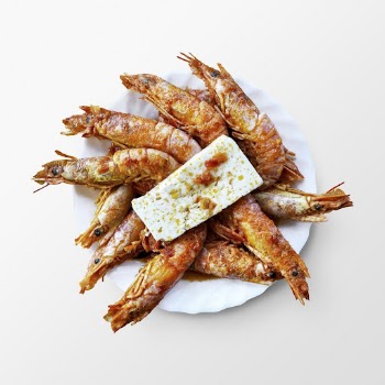Cooked prawn on a plate, | Free PSD - rawpixel