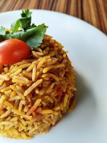 Cooked Rice Served on Plate