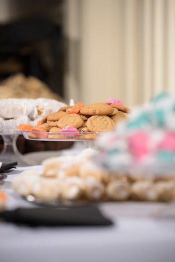 Cookies on Clear Glass Stand