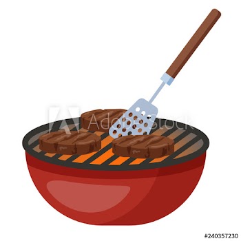 Cooking cutlet on bbq or barbeque