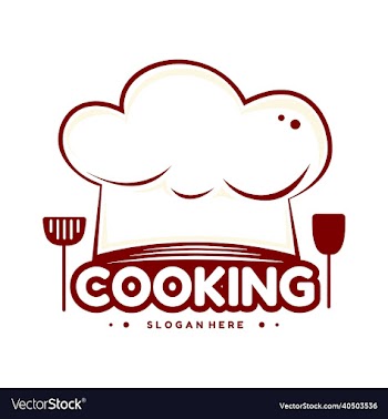 cooking logo template with cheef hat and spatula