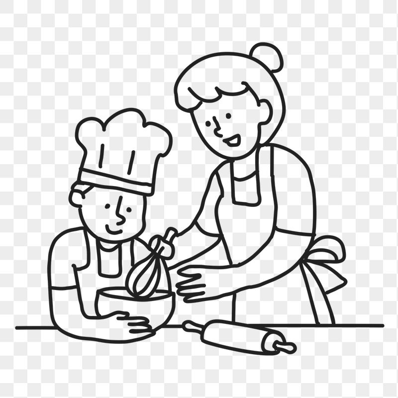Cooking png sticker, mother & | Free PNG Illustration - rawpixel