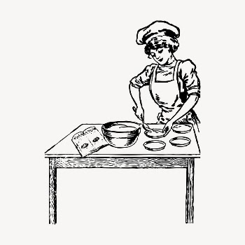 Cooking woman drawing, vintage illustration | Free Vector - rawpixel