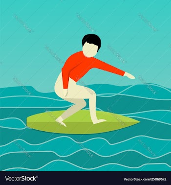 Cool a man on surfboard vector image