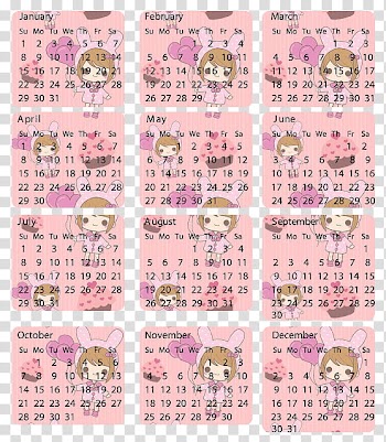 Cool Calendars , pink calendar frame transparent background PNG clipart