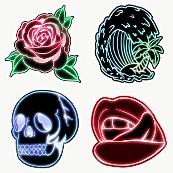 Cool neon sticker collection design resources | Free  transparent png - 2363979