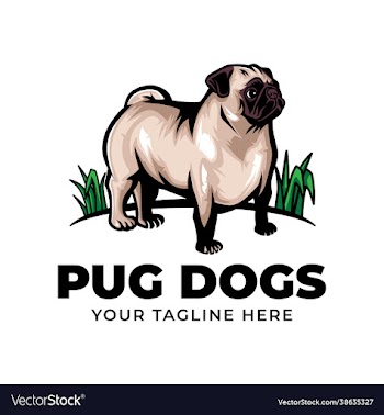 cool pug dog concept logo icon