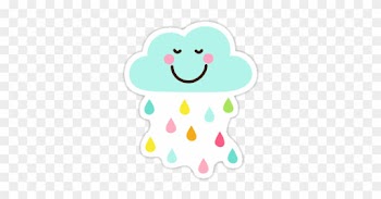 Cool Rain Drops Clip Art Cute Happy Cloud With Colorful - Happy Cloud Png