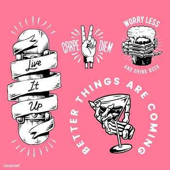 Cool retro motivational badges vector | Free stock vector - 470870