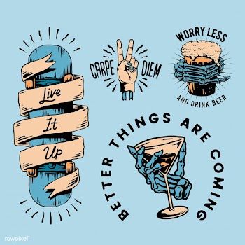 Cool retro motivational badges vector | Free stock vector - 470884