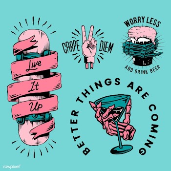 Cool retro motivational badges vector | Free stock vector - 470886