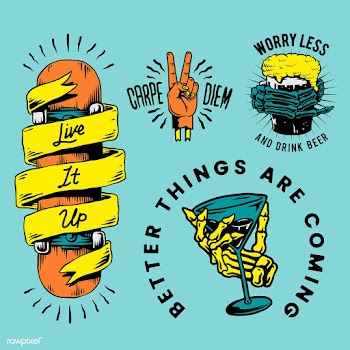 Cool retro motivational badges vector | Free stock vector - 470887