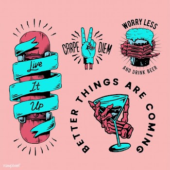 Cool retro motivational badges vector | Free stock vector - 470892