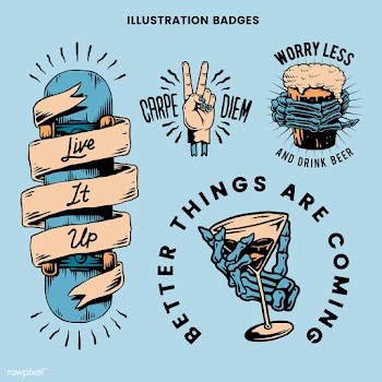 Cool retro motivational badges vector | Free stock vector - 470894