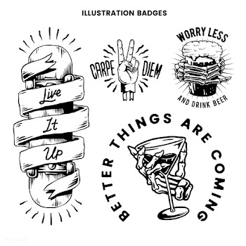 Cool retro motivational badges vector | Free stock vector - 470895