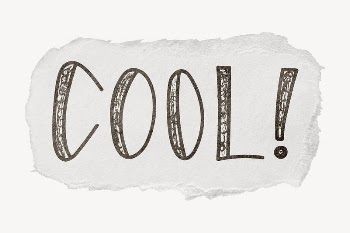 Cool! word sticker, ripped paper | Free PSD - rawpixel