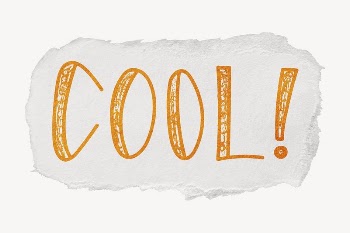 Cool! word sticker, ripped paper | Free PSD - rawpixel