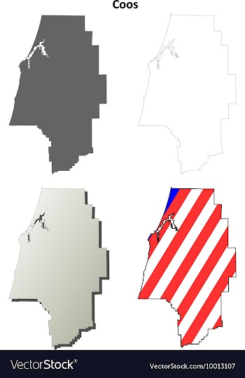 Coos Map Icon Set vector image