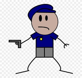 Cop, Pistol, Gun, People, Police - Police Stick Figure