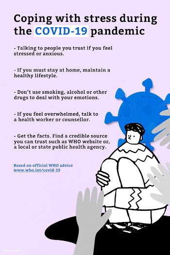 Coping with stress during the COVID-19 pandemic temlpate source WHO | Free  illustration - 2320855