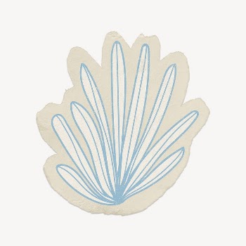 Coral doodle shape collage element, | Free PSD - rawpixel