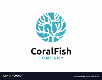 Coral fish logo design vector image