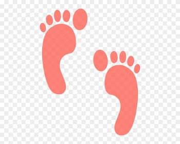 Coral Foot Prints Clip Art - Baby Clip Art Coral