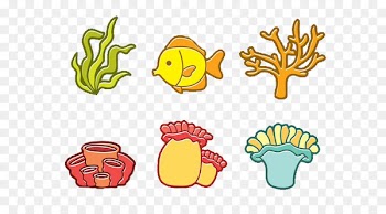 Coral reef fish Illustration - Cartoon fish and coral reef 