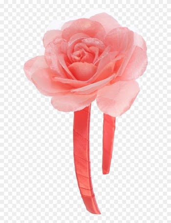 Coral Rose Headband Girls Floral Headpiece - Garden Roses