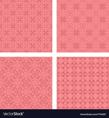 Coral seamless pattern background set vector image