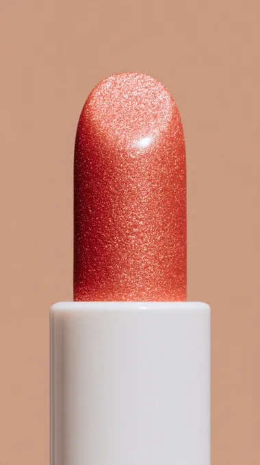 Coral-Toned Lipstick in Glossy Foam Coral-Toned Lipstick in Glossy Foam