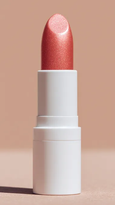 Coral-Toned Lipstick in Glossy Foam Coral-Toned Lipstick in Glossy Foam