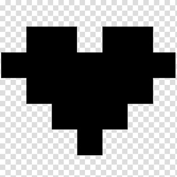 Corazon pixel en, black heart transparent background PNG clipart