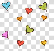 Corazones, assorted-color hearts art transparent background PNG clipart