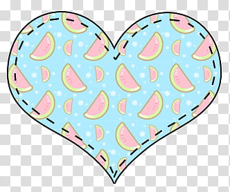 Corazones en, heart-shaped teal watermelon print illustration transparent background PNG clipart