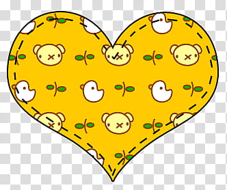 Corazones en, yellow and green floral heart transparent background PNG clipart