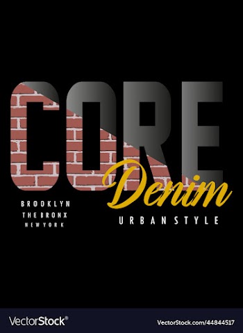 core denim typography for t shirt design premium