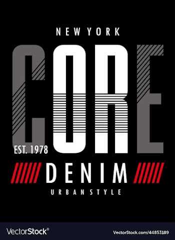 core denim typography for t shirt design premium
