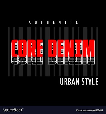 core denim typography for t shirt design premium