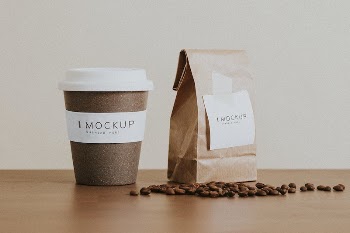 Cork reusable cup with coffee | Free PSD Mockup - rawpixel