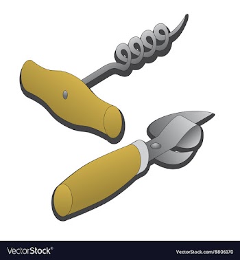 Corkscrew and can opener vector image