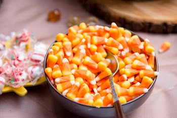 Corn Bits on Stainless Steel Bowl