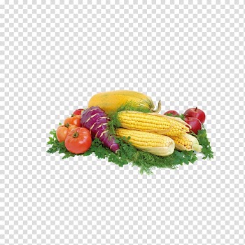 Corn on the cob Raw foodism Vegetarian cuisine Pizza Vegetable, Corn and vegetables transparent background PNG clipart