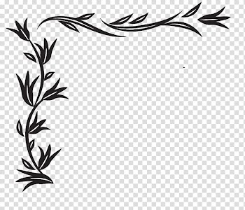 Corners  R, black floral frame transparent background PNG clipart